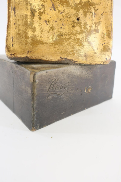 Gilt Painted Ceramic Sculpture of Schoolboy