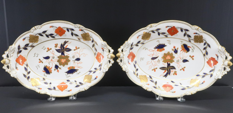 Pair Royal Crown Derby Imari Dishes, Tiffany