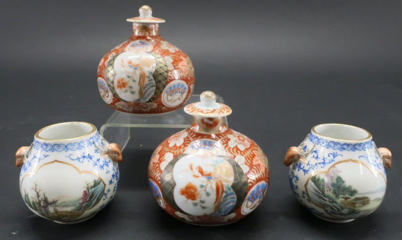 2 Pair Chinese/Japanese Porcelain Small Vases
