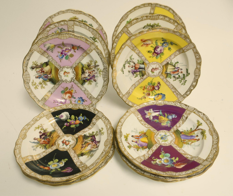 12 Meissen Porcelain Salad/Lunch Plates