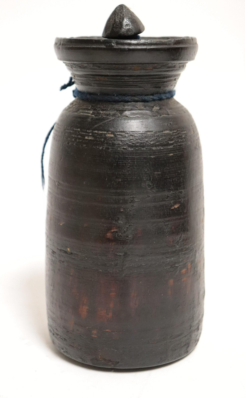 African Carved Wood Bottle &amp; Stopper