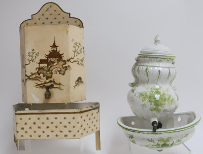 Two Lavabeau: Ceramic (Italy) &amp; an Asian Inspired