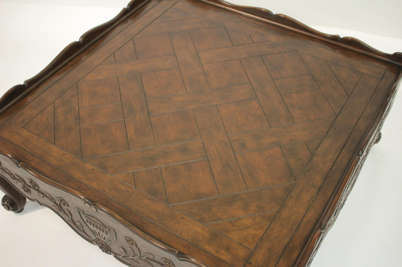 Baker French Provincial Style Oak Coffee Table