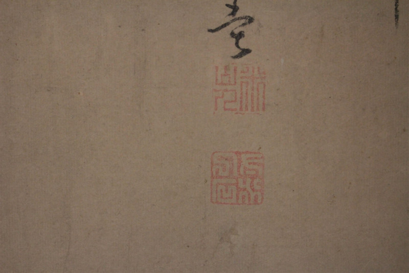Japanese Scroll of Two Wrestling Gods