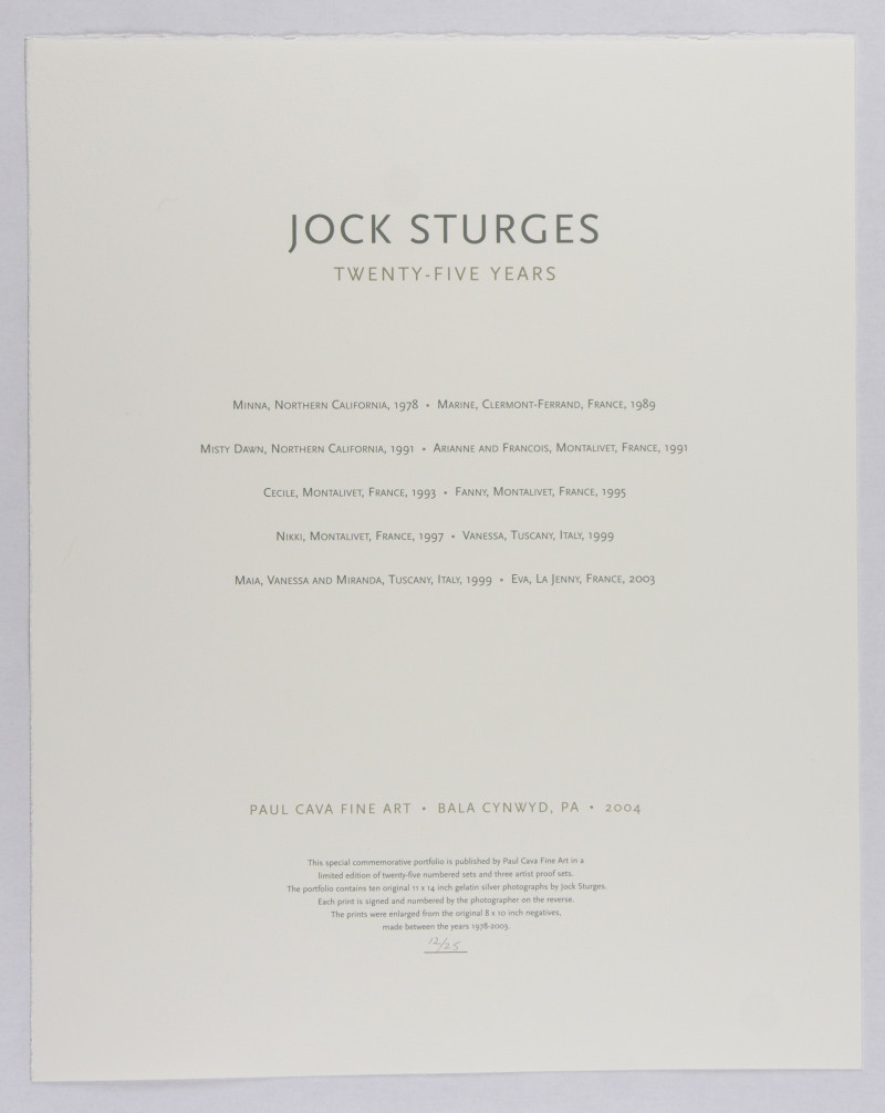 Jock Sturges – Twenty-Five Years