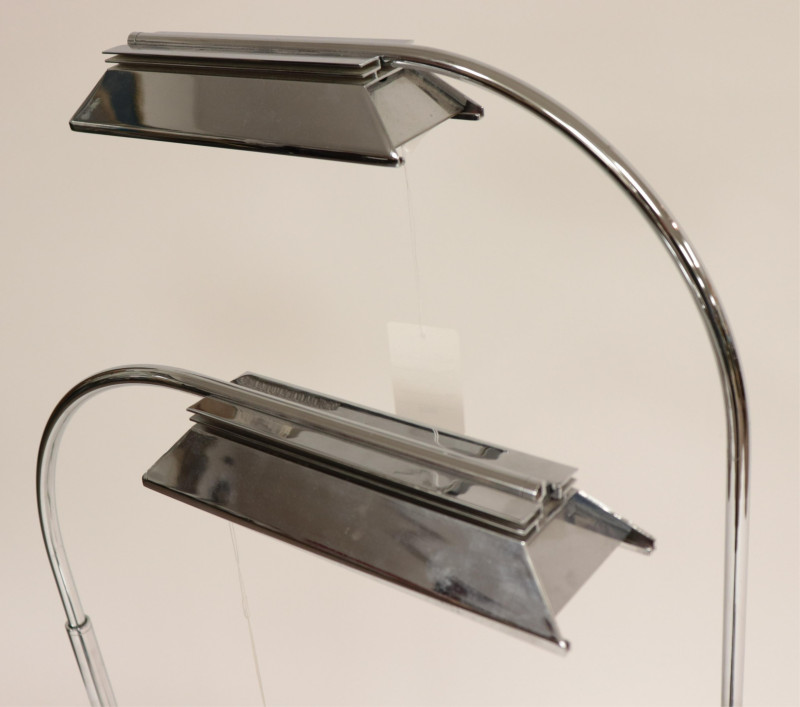 3 Jon Norman Casella Polished Chrome Floor Lamps