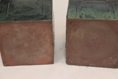 Pair Asian Square Contemporary Planters