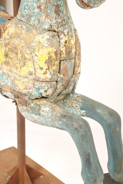18th-19th c. Carousel Wooden Horse on Stand