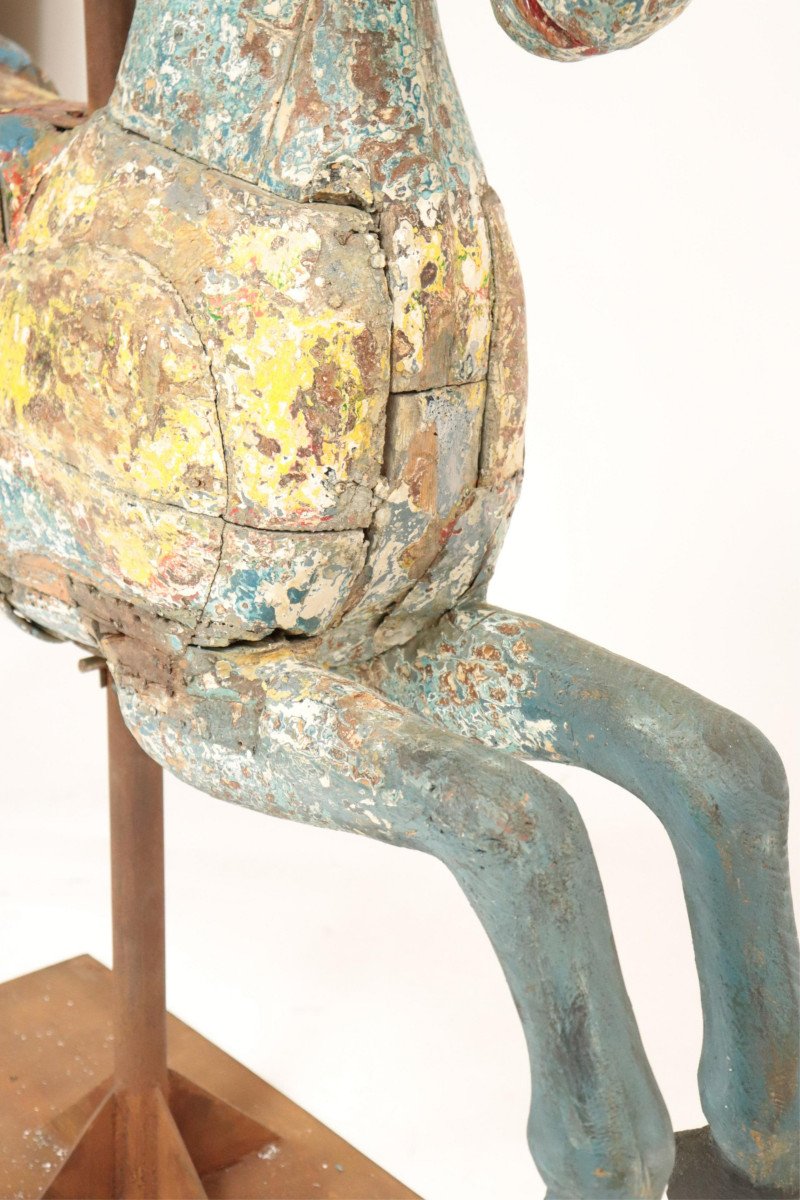 18th-19th c. Carousel Wooden Horse on Stand