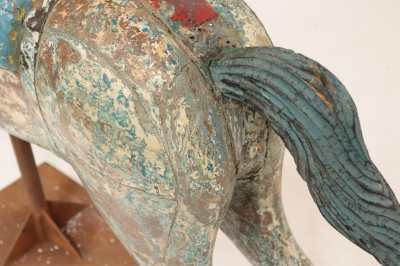 18th-19th c. Carousel Wooden Horse on Stand