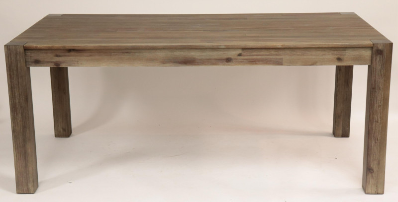 Parson Style Weathered Wood Dining Table