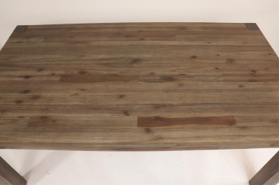Parson Style Weathered Wood Dining Table