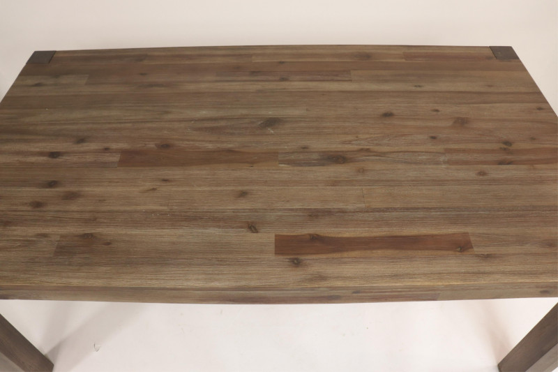 Parson Style Weathered Wood Dining Table