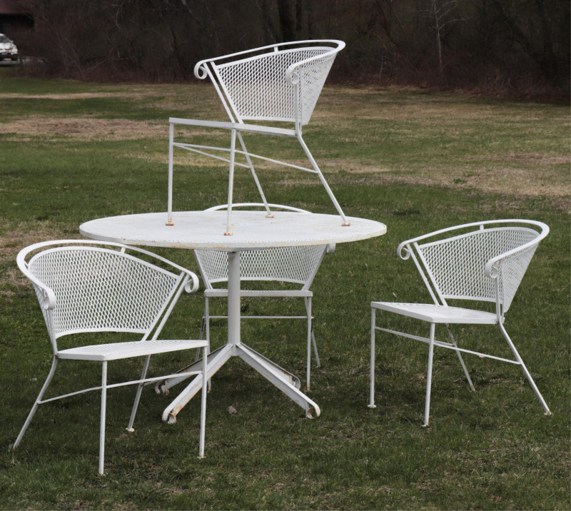 Painted Metal Patio Table and 4 chairs