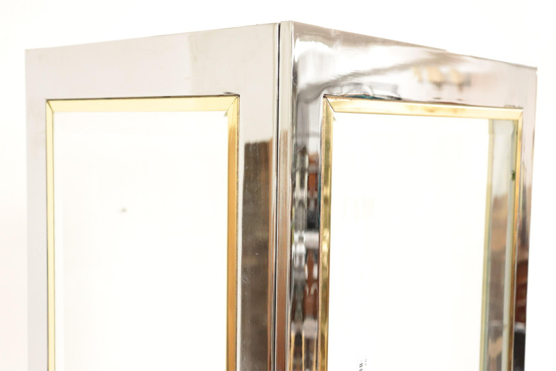 Dior Style Brass &amp; Chrome Display Cabinet