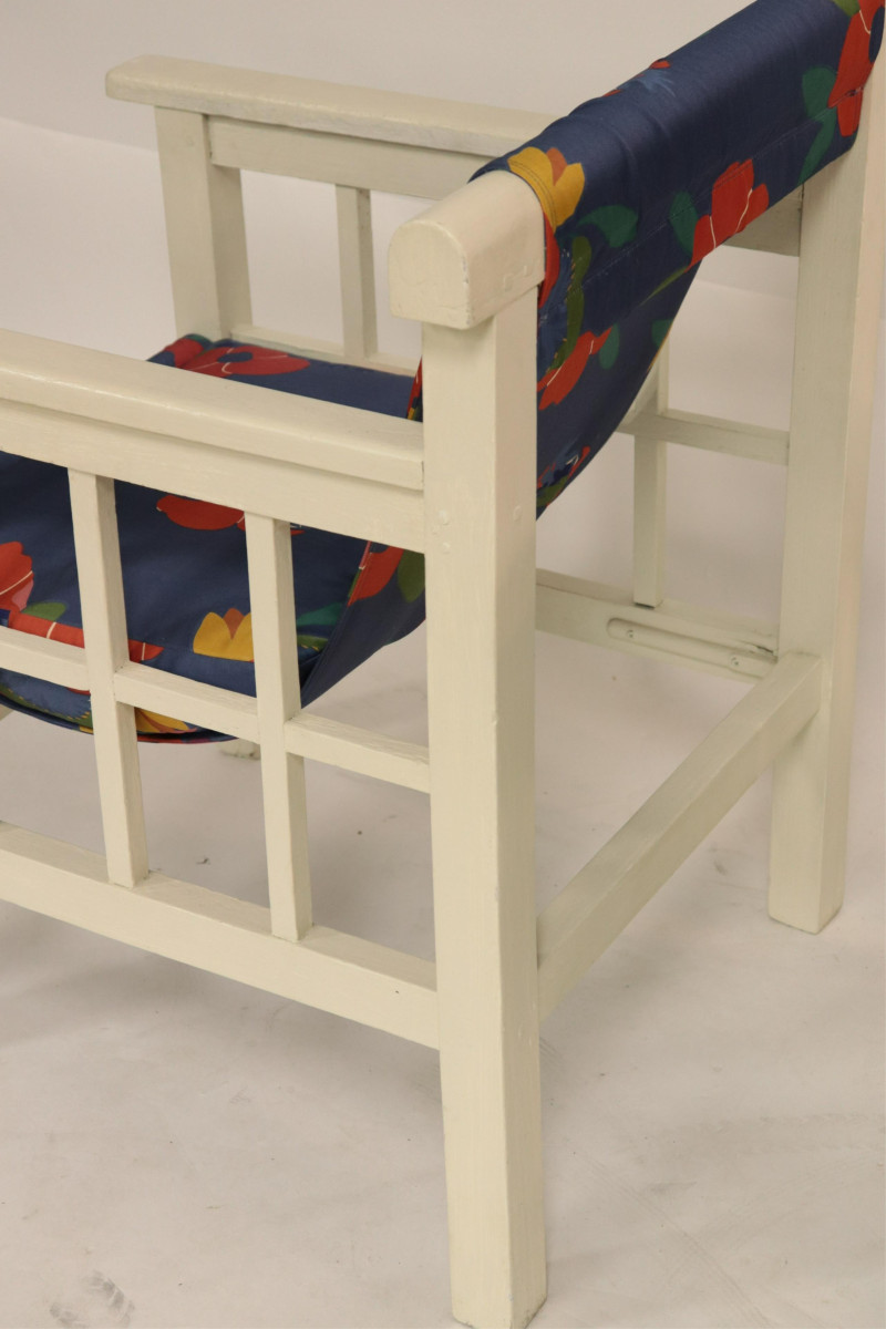 Pair Art Deco White Painted Armchairs, circa 1930