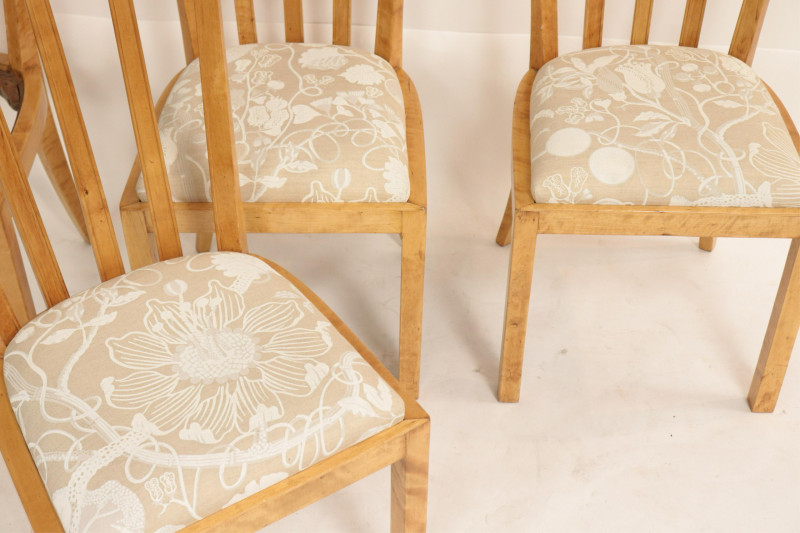 Set of 4 Art Deco Maple Side Chairs, circa 1940