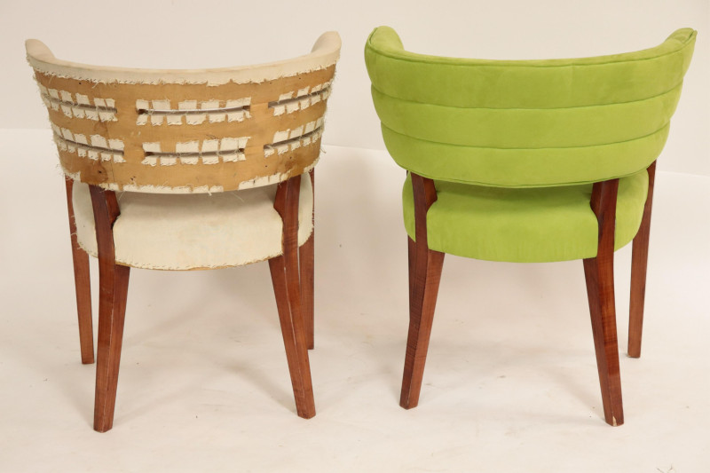 Pair of Art Deco Tiger Maple Tub Chairs