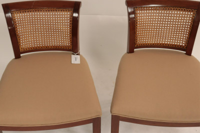 Pr Art Deco Mahogany Caned Side Chairs, circa 1935