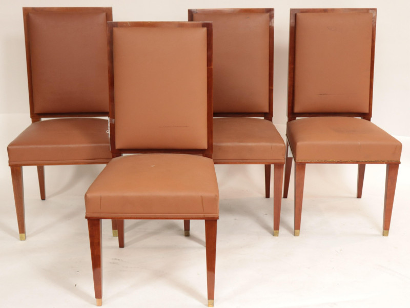 Set of 4 French 1940&apos;s Mahogany Side Chairs