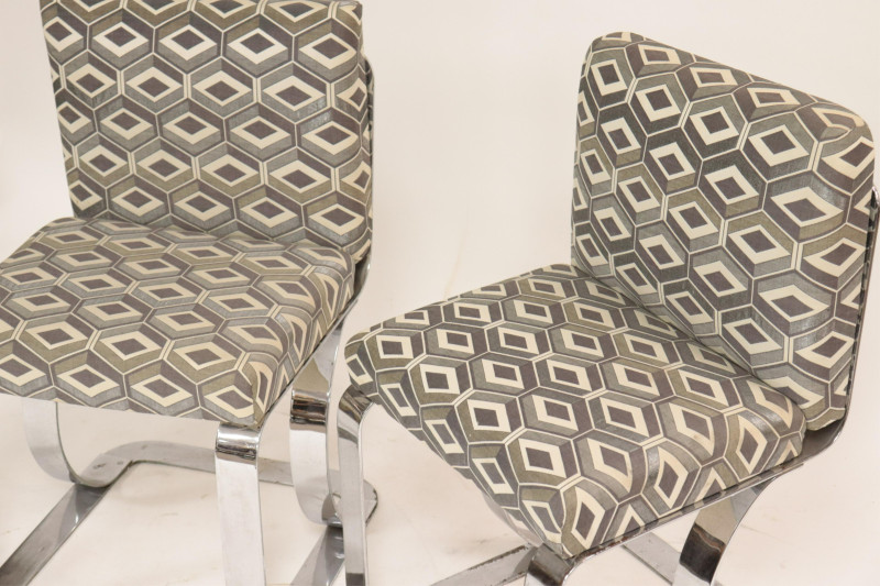 Pair 1970&apos;s Chrome Side Chairs