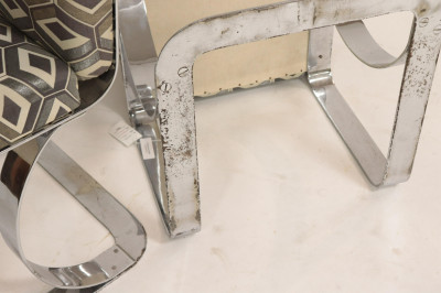 Pair 1970&apos;s Chrome Side Chairs