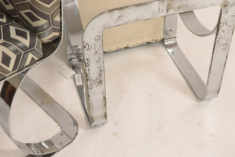 Pair 1970&apos;s Chrome Side Chairs