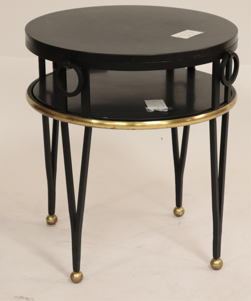 French 1940s Style Brass &amp; Wrought Iron Side Table
