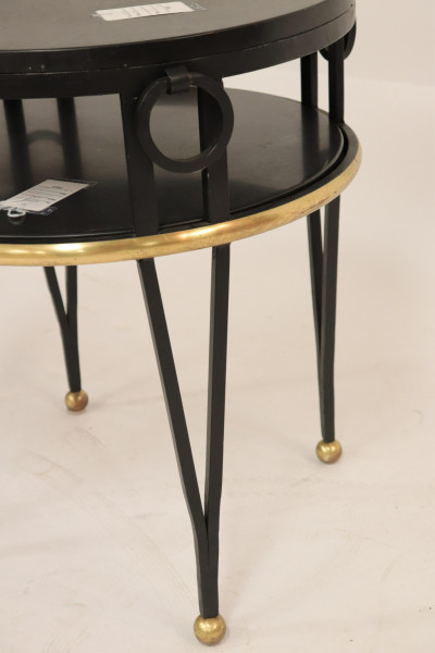French 1940s Style Brass &amp; Wrought Iron Side Table