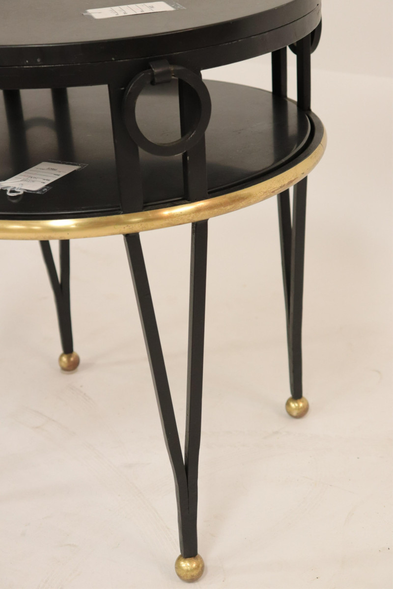 French 1940s Style Brass &amp; Wrought Iron Side Table