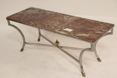 Neo-Classic Style Brass &amp; Metal Coffee Table