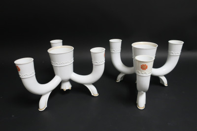 Pair of Art Deco Meissen Centerpieces &amp; Vase