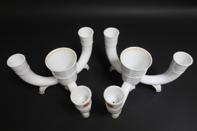 Pair of Art Deco Meissen Centerpieces &amp; Vase