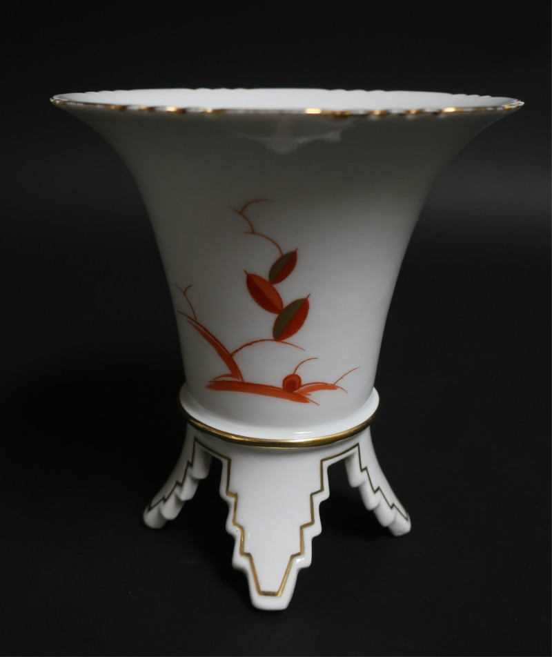 Pair of Art Deco Meissen Centerpieces &amp; Vase