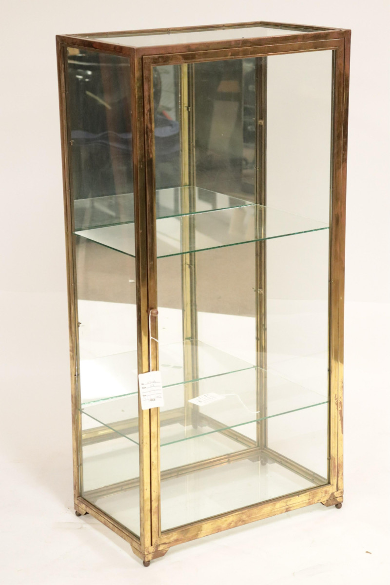 1970&apos;s Brass Plated Metal Display Cabinet