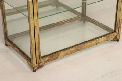 1970&apos;s Brass Plated Metal Display Cabinet