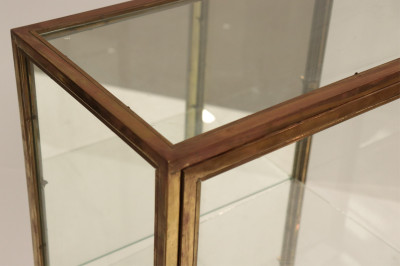 1970&apos;s Brass Plated Metal Display Cabinet