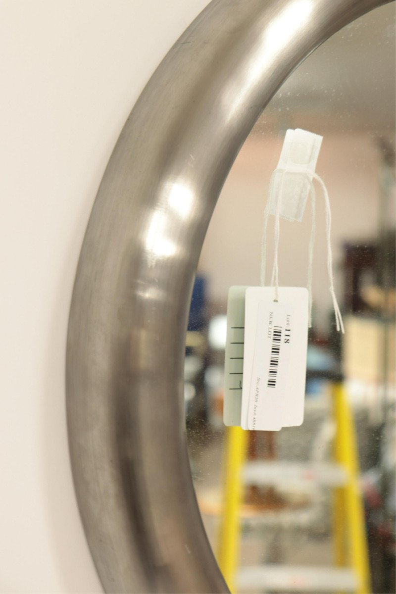 1970&apos;s Brushed Aluminum Porthole Mirror