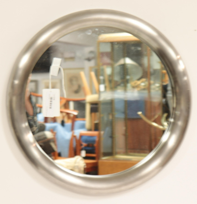 1970&apos;s Brushed Aluminum Porthole Mirror