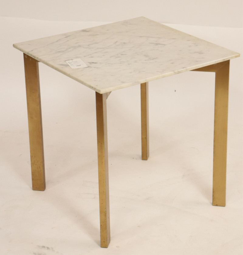 1970&apos;s Solid Brass &amp; Marble Side Table