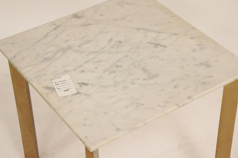 1970&apos;s Solid Brass &amp; Marble Side Table