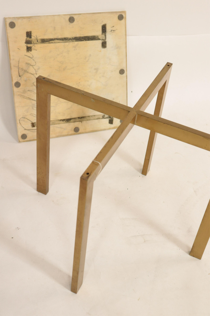 1970&apos;s Solid Brass &amp; Marble Side Table