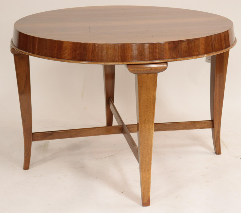 Late Art Deco Figured Walnut Center Table, 1940