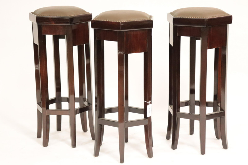 Set of 3 Art Deco Rosewood Bar Stools, circa 1940