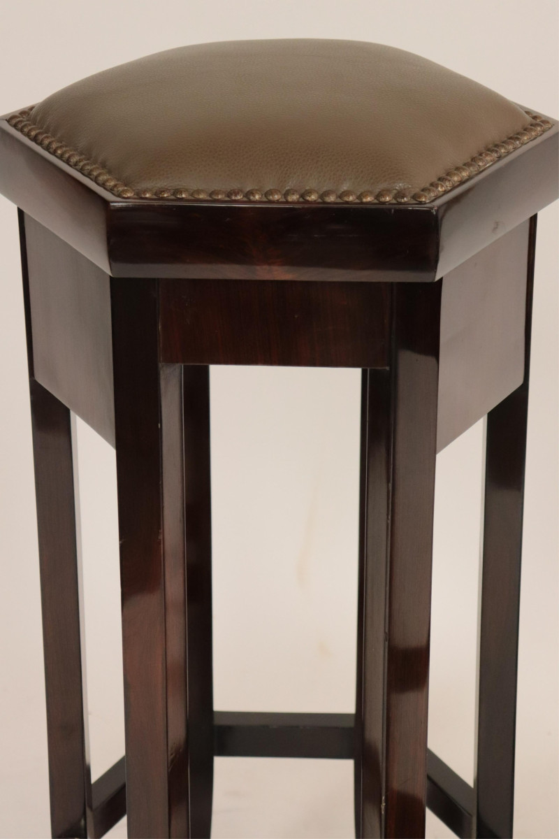 Set of 3 Art Deco Rosewood Bar Stools, circa 1940