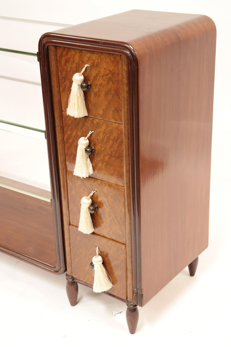 Art Deco Bird&apos;s Eye Maple &amp; Rosewood Console