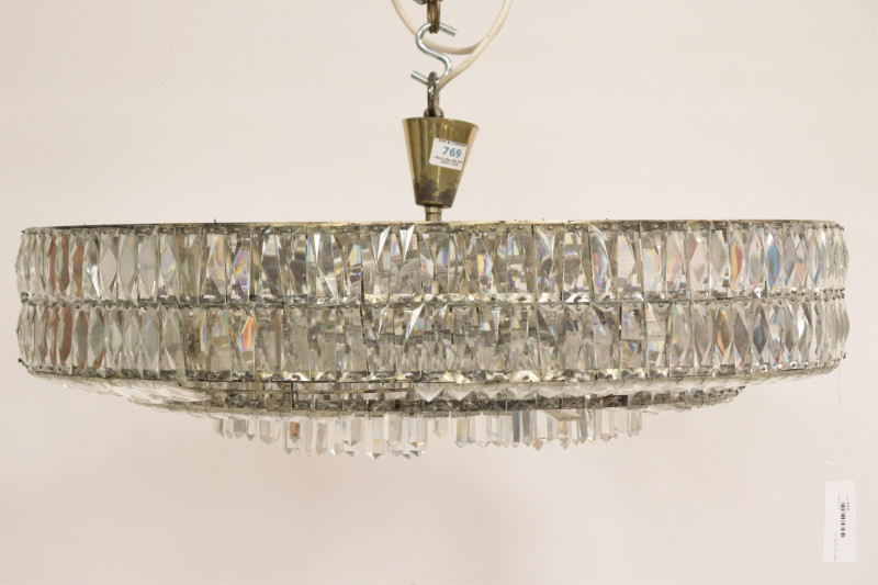 Lobmeyr Faceted Glass &amp; Metal Ceiling Fixture