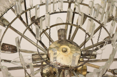 Lobmeyr Faceted Glass &amp; Metal Ceiling Fixture