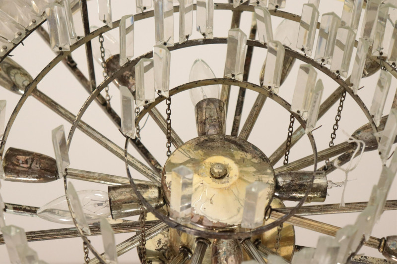 Lobmeyr Faceted Glass &amp; Metal Ceiling Fixture