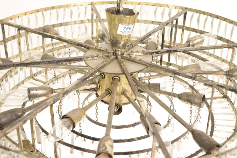 Lobmeyr Faceted Glass &amp; Metal Ceiling Fixture